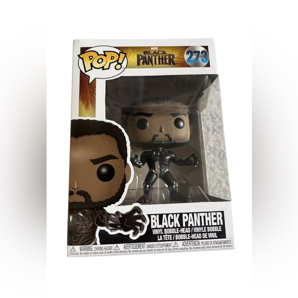Funko Pop‎ Marvel #273 Black Panther Movie-Unmasked Bobble head! Rare Vaulted ✅